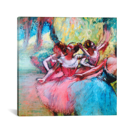 Four Ballerinas on The Stage //  Edgar Degas // c.1874 (18"W x 18"H x 0.75"D)