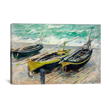Three Fishing Boats // Claude Monet // 1885 (26"W x 18"H x 0.75"D)