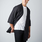 Woven Kimono Jacket // Black Denim (S)