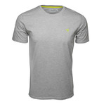 Embroidered T-Shirt // Heather Gray + Lime (L)