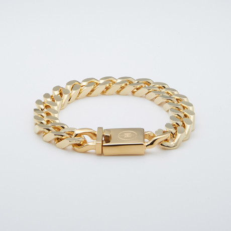Curb Chain + Clasp Bracelet // Gold