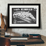 Millennium Falcon // Blueprint (13"W x 19"H)