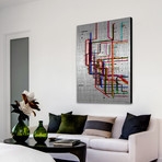 Underground Pipe Colors // Brushed Aluminum (18"W x 12"H x 1.5"D)