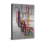 Underground Pipe Colors // Brushed Aluminum (18"W x 12"H x 1.5"D)