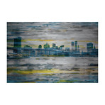 The City Behind The Bridge // Brushed Aluminum (18"W x 12"H x 1.5"D)