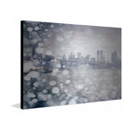 Spotted City View // Brushed Aluminum (18"W x 12"H x 1.5"D)