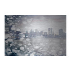 Spotted City View // Brushed Aluminum (18"W x 12"H x 1.5"D)