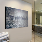 Spotted City View // Brushed Aluminum (18"W x 12"H x 1.5"D)