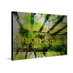 Green Square Splash // Brushed Aluminum (18"W x 12"H x 1.5"D)