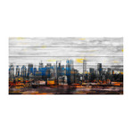 Tall City Buildings // White Wood (24"W x 12"H x 1.5"D)