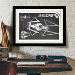 Tie Interceptor // Blueprint (13"W x 19"H)