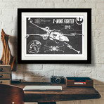 X-Wing // Blueprint (13"W x 19"H)