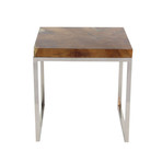 Stainless Steel Teak Tables // Set of 3