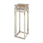 Aluminum Modern Teak Pedestals // Set of 2