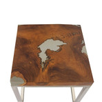 Square Shaped Modern Elegant Pair Teak Tables