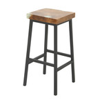 Teak Resin Metal Barstool