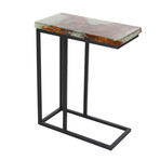 Teak Metal Resin Tables // Set of 2