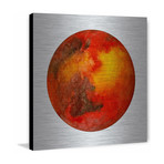 Red Planet // Brushed Aluminum (18"W x 18"H x 1.5"D)