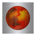Red Planet // Brushed Aluminum (18"W x 18"H x 1.5"D)