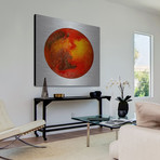 Red Planet // Brushed Aluminum (18"W x 18"H x 1.5"D)