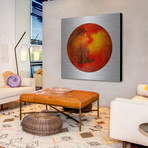 Red Planet // Brushed Aluminum (18"W x 18"H x 1.5"D)