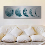 Moon Phases // Brushed Aluminum (30"W x 10"H x 1.5"D)