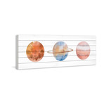 Three Planets // White Wood (30"W x 10"H x 1.5"D)