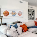 Three Planets // White Wood (30"W x 10"H x 1.5"D)