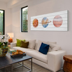 Three Planets // White Wood (30"W x 10"H x 1.5"D)