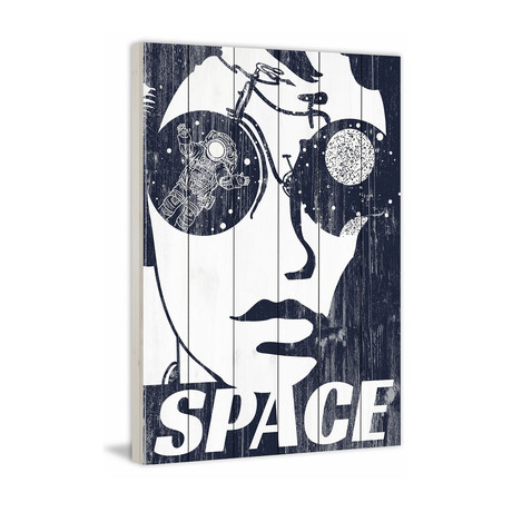 Space Glasses // White Wood (12"W x 18"H x 1.5"D)