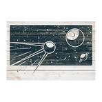 Moon Travel // White Wood (18"W x 12"H x 1.5"D)