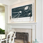 Moon Travel // White Wood (18"W x 12"H x 1.5"D)