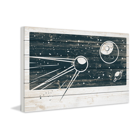 Moon Travel // White Wood (18"W x 12"H x 1.5"D)