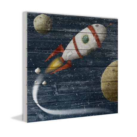 Space Ship Soaring Module // White Wood (18"W x 18"H x 1.5"D)