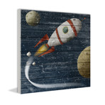 Space Ship Soaring Module // White Wood (18"W x 18"H x 1.5"D)