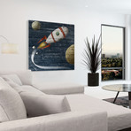 Space Ship Soaring Module // White Wood (18"W x 18"H x 1.5"D)