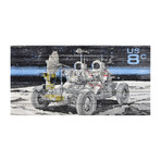 8 Cent Stamp // White Wood (24"W x 12"H x 1.5"D)