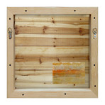 Orange Space // White Wood (18"W x 18"H x 1.5"D)