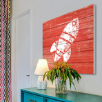 Orange Sky Rocket // White Wood (18"W x 18"H x 1.5"D)