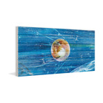 Sat in Deep Blue // White Wood (24"W x 12"H x 1.5"D)