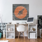 Grey Rocket Flight // White Wood (18"W x 18"H x 1.5"D)