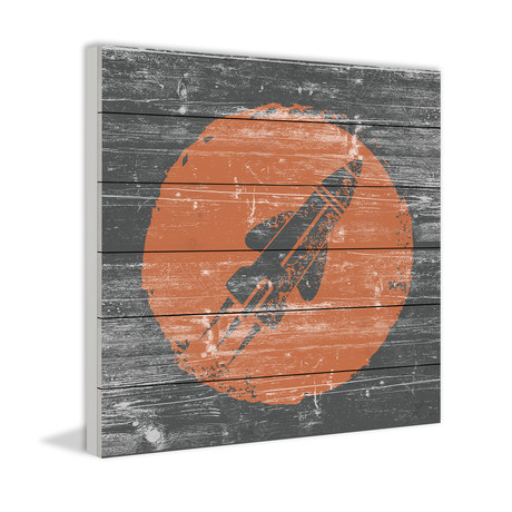 Grey Rocket Flight // White Wood (18"W x 18"H x 1.5"D)