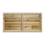 Sat in Deep Blue // White Wood (24"W x 12"H x 1.5"D)