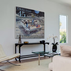 45 Cent Postal Congress Stamp // White Wood (18"W x 18"H x 1.5"D)