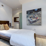 45 Cent Postal Congress Stamp // White Wood (18"W x 18"H x 1.5"D)