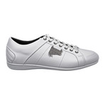 Silver Medusa Embellished Lace-Up Sneaker // White (Euro: 42)