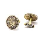 Israeli 5 Sheqelim Cufflinks