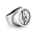 Sol Key Musical Medallion Ring (Size 7)