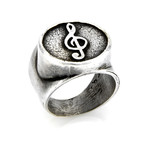 Sol Key Musical Medallion Ring (Size 7)