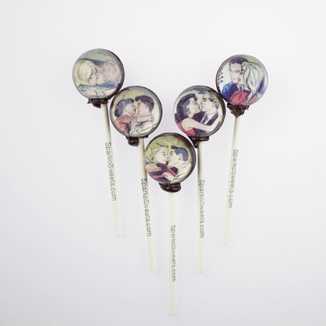Comic Lollipops // Vinatage Kiss // Set of 10